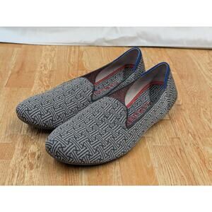 Rothy’s Womens Gray Loafers Charcoal Grid Comfort Slip On Flats Size 9